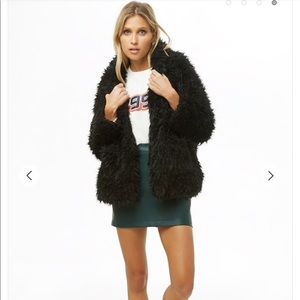 Shaggy faux fur coat
